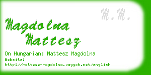 magdolna mattesz business card